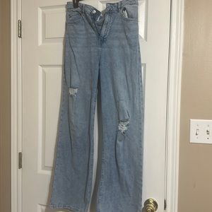 H&M Wide Leg Ripped Jeans Size 10